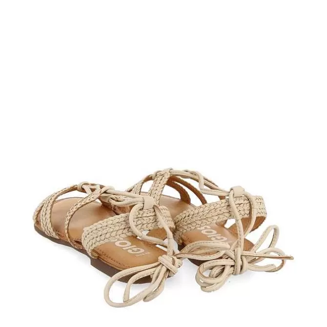 Sandalias Planas<Gioseppo Sandalias Planas De Mujer Darney De Piel Trenzada Y Cordones En Color Blanco Roto