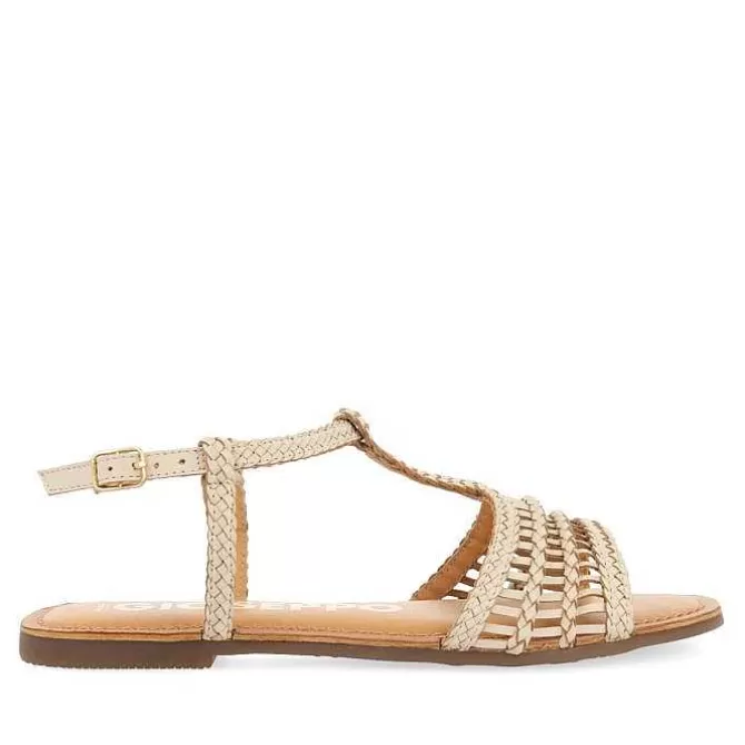 Sandalias Planas<Gioseppo Sandalias Planas De Mujer Icari De Piel Trenzada Blanco Roto