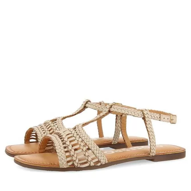 Sandalias Planas<Gioseppo Sandalias Planas De Mujer Icari De Piel Trenzada Blanco Roto