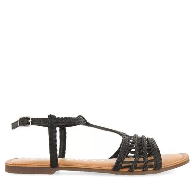 Sandalias Planas<Gioseppo Sandalias Planas De Mujer Icari De Piel Trenzada En Negro
