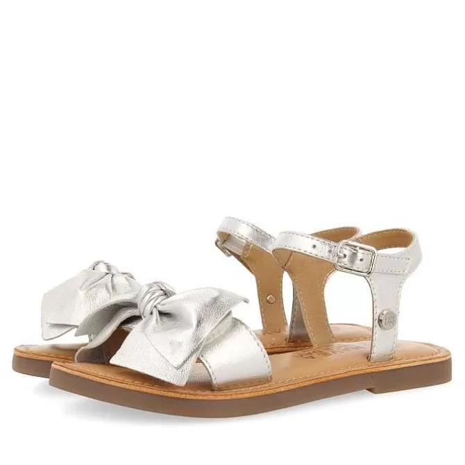 Niñas | Sandalias<Gioseppo Sandalias Plateadas De Piel Con Lazo Para Nina Y Nino Varzim