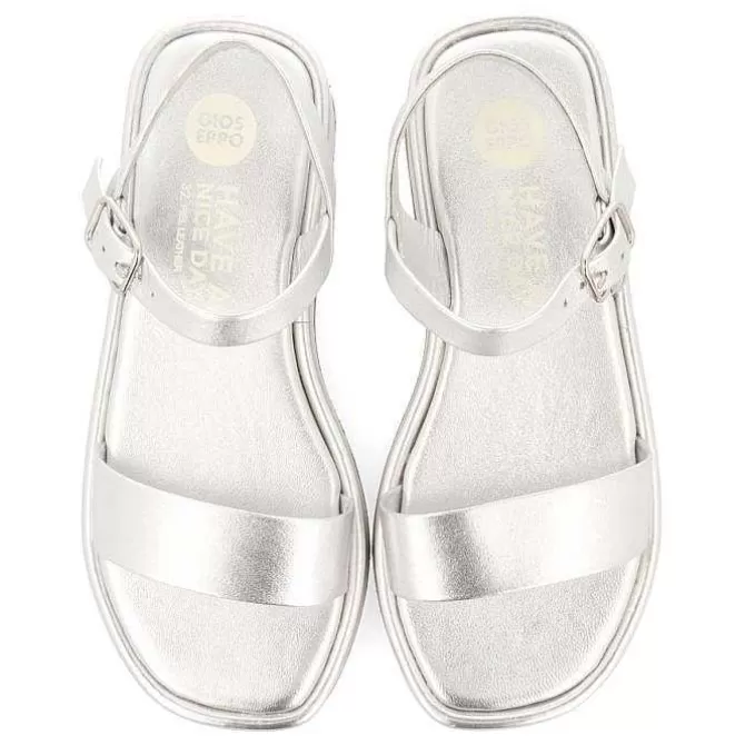 Niñas | Sandalias<Gioseppo Sandalias Plateadas De Piel Y Piso Con Volumen Para Nina Y Nino Sheze