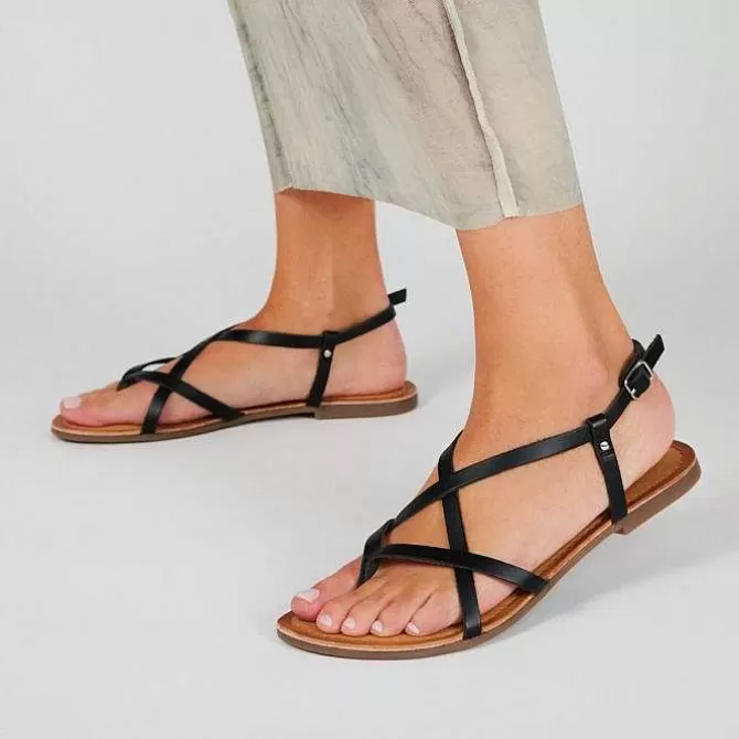 Sandalias Planas<Gioseppo Sandalias Romanas De Mujer Lelex Color Negro