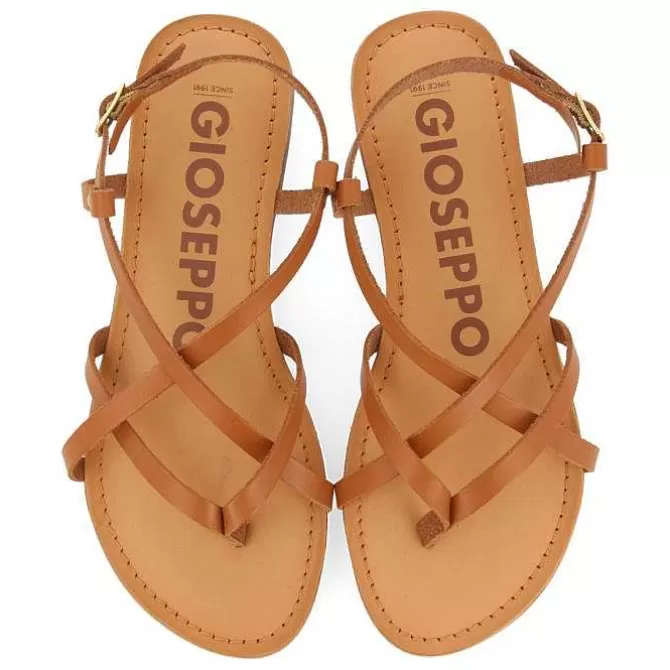 Sandalias Planas<Gioseppo Sandalias Romanas Mujer Lelex Color Tostado