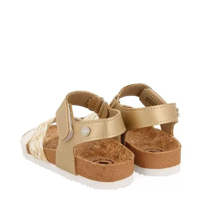 Niñas | Chancletas<Gioseppo Sandalias Suela Bio Blanca Y Dorada Con Trenzado De Rafia Para Nina Y Nino Brataj