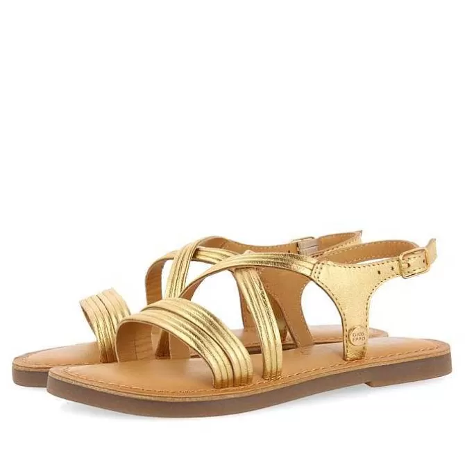 Niñas | Sandalias<Gioseppo Sandalias Tiras Tubulares En Piel Dorada Para Nina Y Nino Anexo