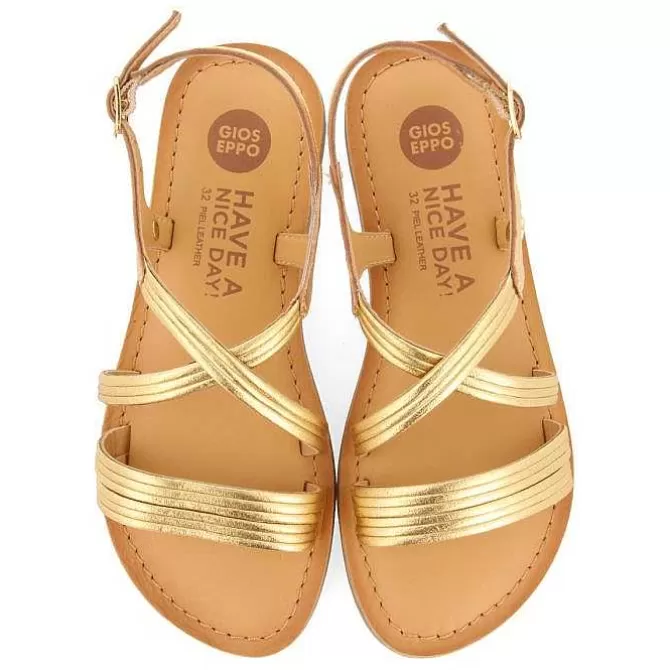 Niñas | Sandalias<Gioseppo Sandalias Tiras Tubulares En Piel Dorada Para Nina Y Nino Anexo