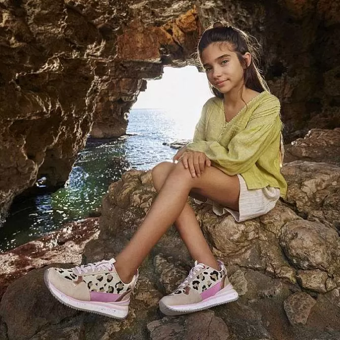 Niñas | Zapatillas<Gioseppo Sneakers Con Estampado Animal Y Detalles En Rosa Para Nina Y Nino Ives